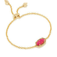 Elaina Gold Adjustable Chain Bracelet in Berry Opal