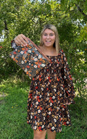 Baby Doll Dress - Black Floral (VNTG)
