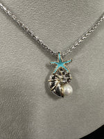 K5207-ABT3 - Pearl & Turq Pendant Necklace
