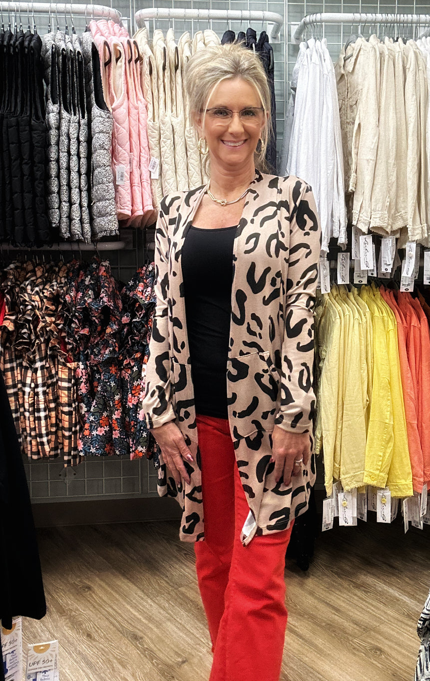 Tan Leopard Cardigan