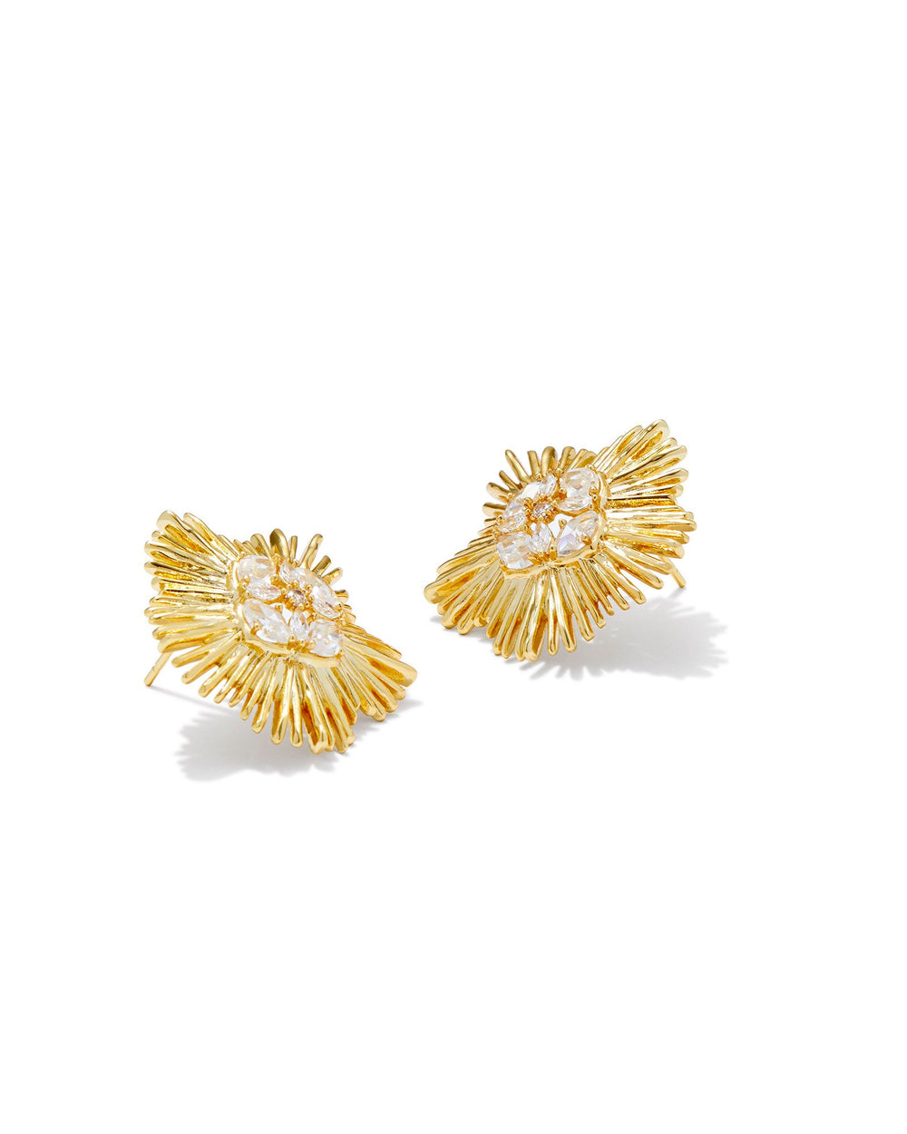 9608865450 Dira Crystal Statement Stud Gold in White Crystal