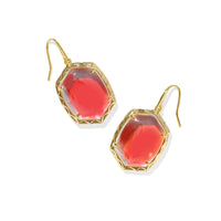 Daphne Gold Drop Earrings in Dichroic Glass