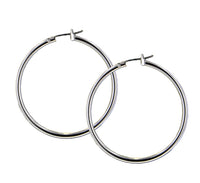 G3227-R000 Small, G3228-R000 Large - Rhodium Hoop Earrings
