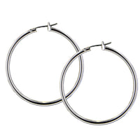 G3227-R000 Small, G3228-R000 Large - Rhodium Hoop Earrings