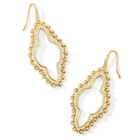 Abbie Beaded Open Frame Earrings in Gold