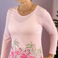 Holiday Flamingos Light Pink Tunic