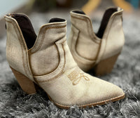 Smoke Show Bootie - Washed Beige Denim
