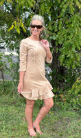 Alexa Tiered Suede Dress - Camel
