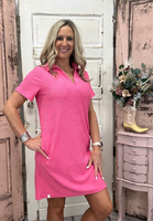 Terry Dress - Hot Pink
