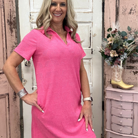 Terry Dress - Hot Pink