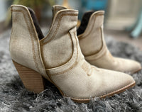 Smoke Show Bootie - Washed Beige Denim
