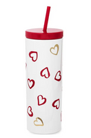 240631 - Acrylic Tumbler with Straw - Brushstroke Hearts
