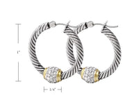 G2938-AF00	Antiqua Pavé Collection - Twisted Wire Hoop Earrings
