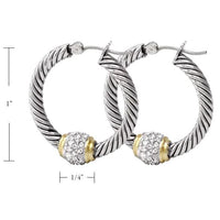 G2938-AF00	Antiqua Pavé Collection - Twisted Wire Hoop Earrings