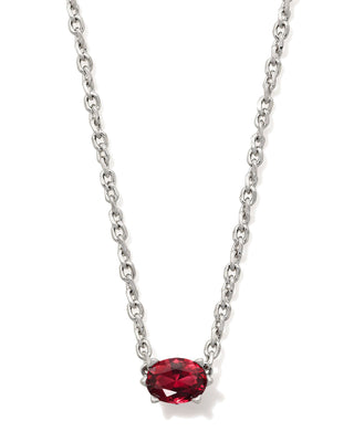 Cailin Necklace Silver in Burgundy Crystal
