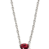 Cailin Necklace Silver in Burgundy Crystal