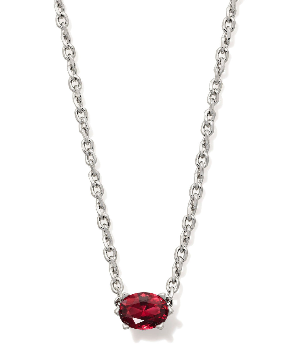 Cailin Necklace Silver in Burgundy Crystal