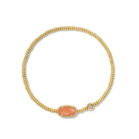 9608865523 Grayson Gold Stretch Bracelet in Orange Banded Agate