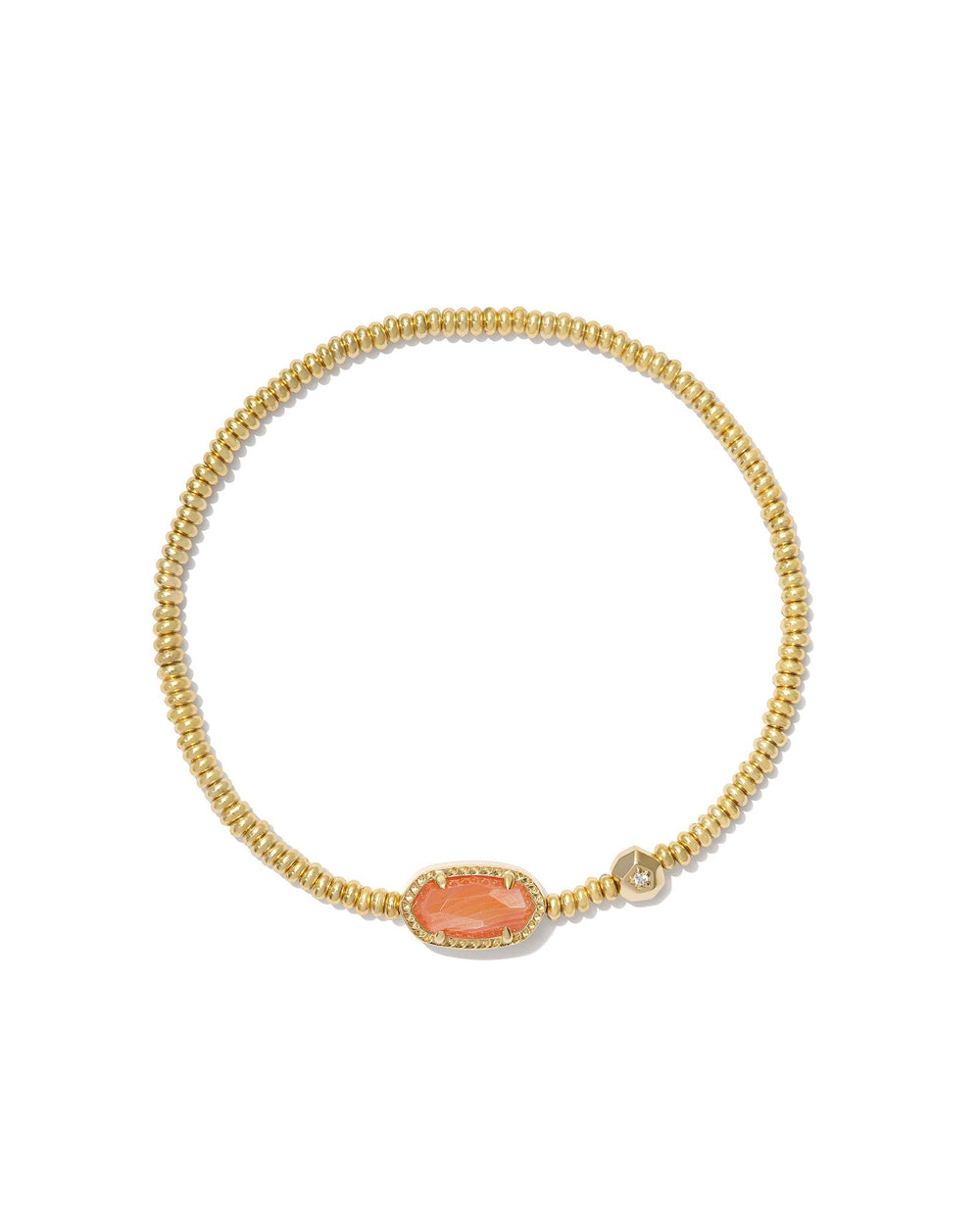 9608865523 Grayson Gold Stretch Bracelet in Orange Banded Agate