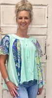 Pale Mint Multi Printed Top
