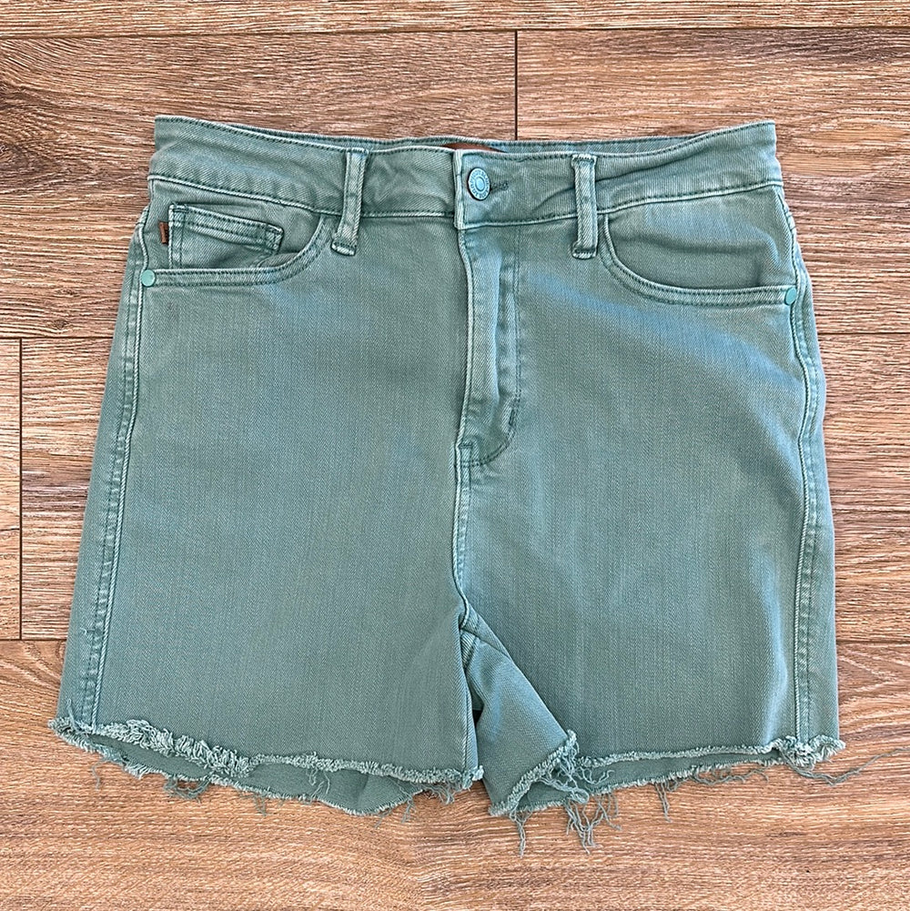 High-Waisted Sea Green Shorts