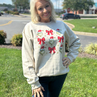 Grinchy Coquette Bows Christmas Sweatshirt