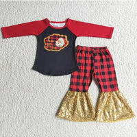 Santa Hohoho Bell Sequin Pant Set