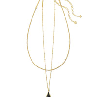 Faceted Alex Gold Convertible Necklace in Black