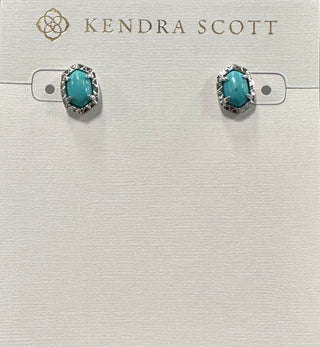 Daphne Stud Earring in Silver Variegated Turquoise