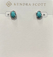 Daphne Stud Earring in Silver Variegated Turquoise
