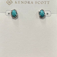 Daphne Stud Earring in Silver Variegated Turquoise