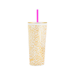 Tumbler with Straw - Gold Pattern Play