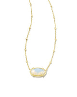 Faceted Elisa Gold Pendant Necklace in Iridescent Opalite Illusion
