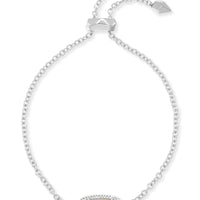 Elaina Silver Adjustable Chain Bracelet in Mother of Pearl