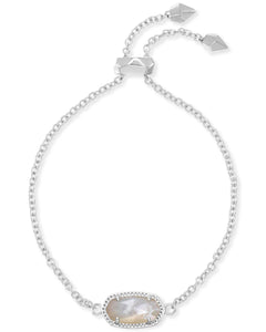 Elaina Silver Adjustable Chain Bracelet in Mother of Pearl