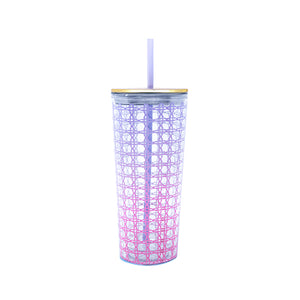 Ombre Caning - Tumbler with Straw 24oz