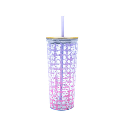 Ombre Caning - Tumbler with Straw 24oz