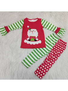 Santa Stripe Legging Pant Set