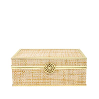 Jewelry Box - Gold Raffia
