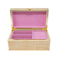 Jewelry Box - Gold Raffia
