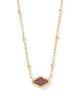 Mini Abbie Gold Satellite Short Pendant Necklace in Cranberry Illusion
