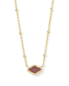 Mini Abbie Gold Satellite Short Pendant Necklace in Cranberry Illusion