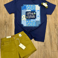 Patchwork Hey Y'all Tee