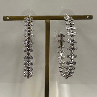 Jada Hoop Earring in Silver White Crystal