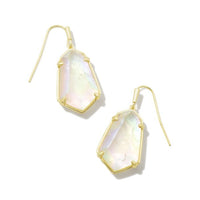 Alexandria Gold Drop Earring in Iridescent Clear Rock Crystal