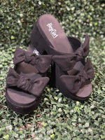 Put A Bow On It - Black Faux Suede
