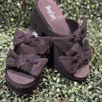 Put A Bow On It - Black Faux Suede