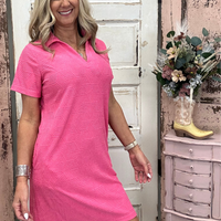 Terry Dress - Hot Pink