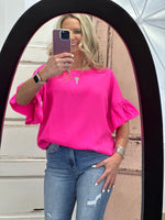 Rebecca Ruffle Sleeve Top - Pink
