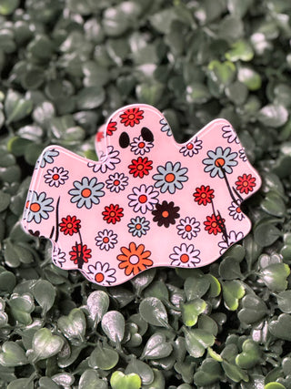 Ghost Floral Claw Clip